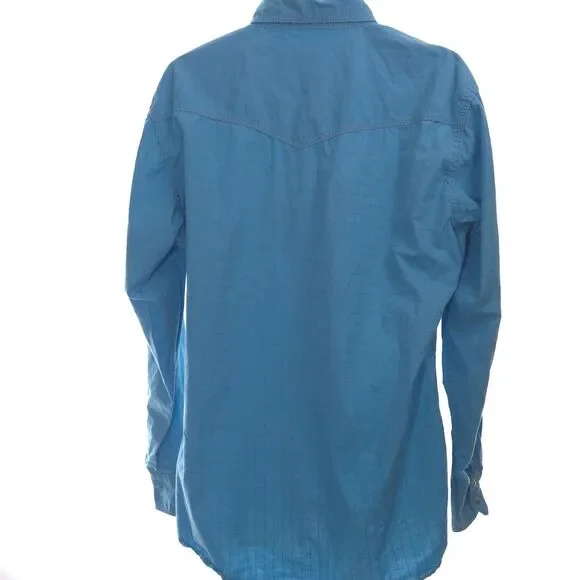 Wrangler TwentyX 20X Mens XLT Western Shirt Blue Rodeo Button Up - Picture 5 of 9